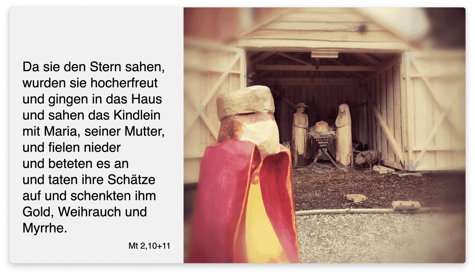 Eine gebastelte Figur auf Foto-Weihnachtsreise durch Hildesheim: Solche Ideen haben die Teilnehmenden des Zoom-Workshops mitgenommen. (Foto: Susanne Paetzold)