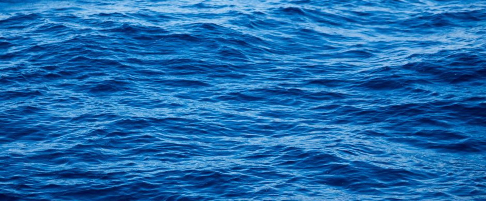 Blaues Wasser kräuselt sich leicht.