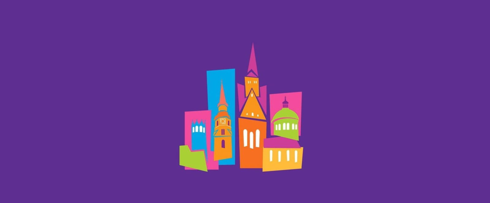 Bunte Kirchengebäude