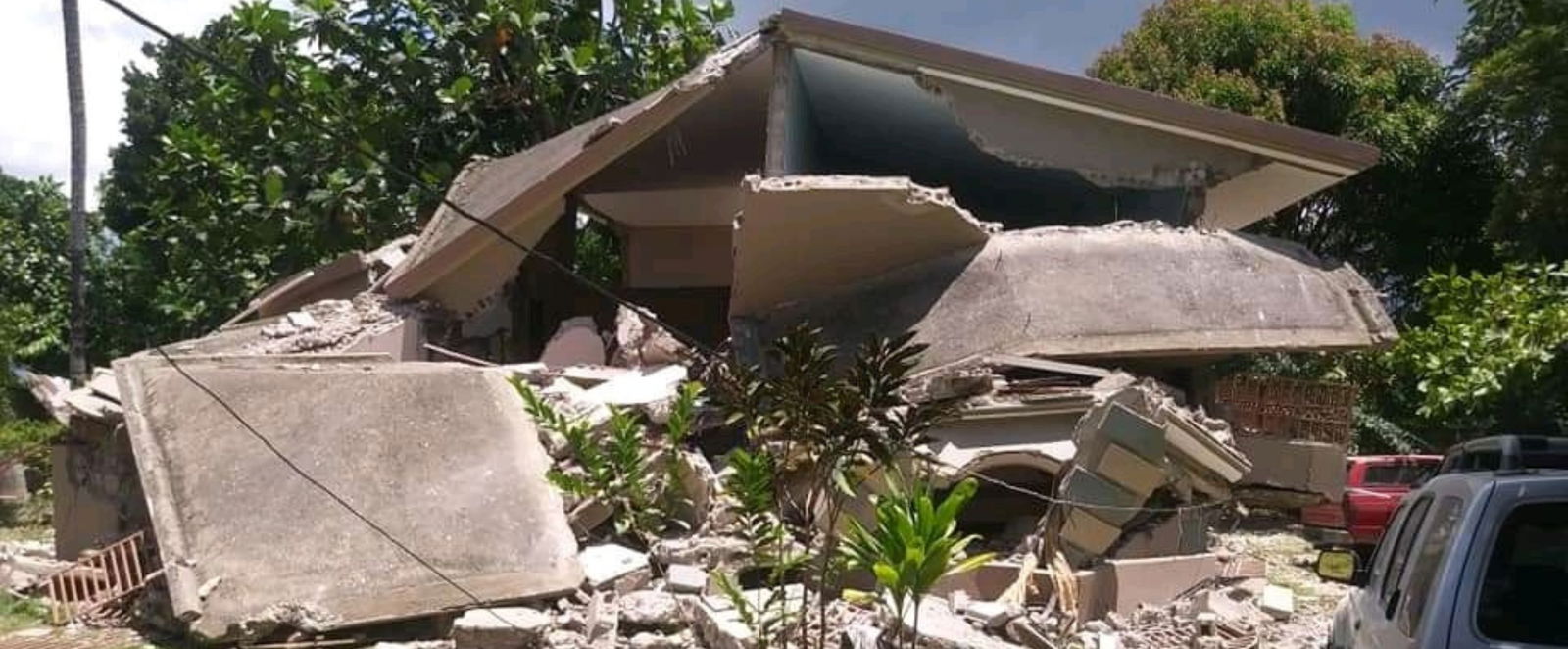 Ein zerstörtes Haus