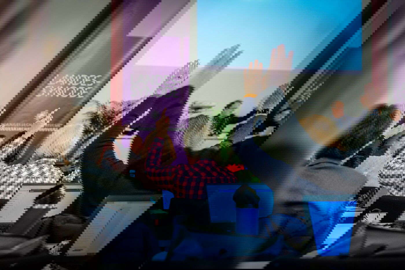 Die Sydonalen stimmen im Plenum per Handzeichen ab.