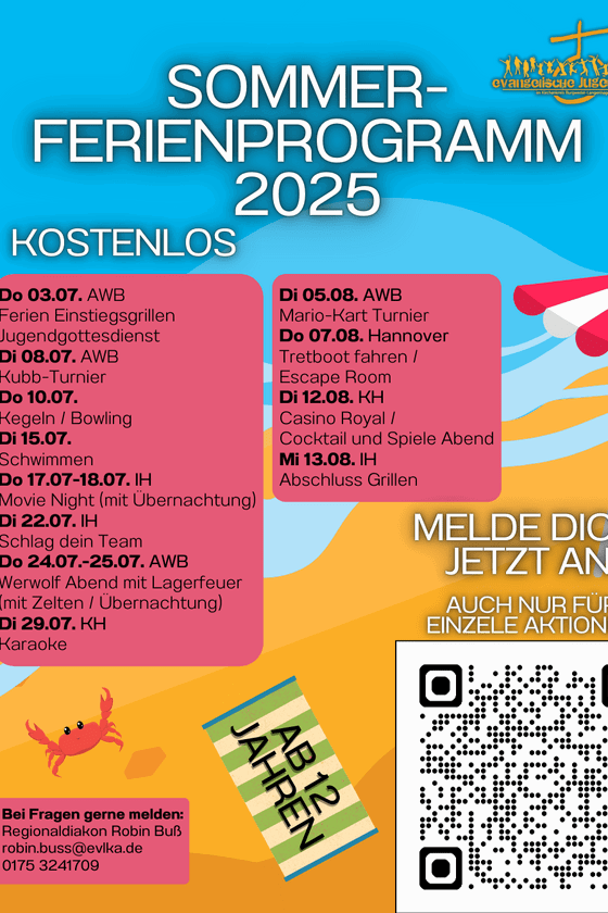 Ein Plakat, auf dem „Sommer-Ferienprogramm 2025“ steht.