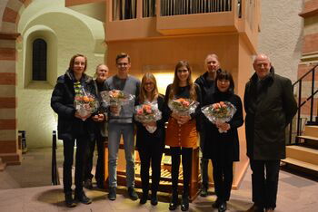 Kirchenmusikstipendium 2018_Stipendiaten mit Eckhard Gorka_Michaeliskirche