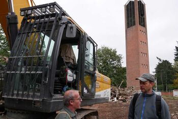 Sprengung Corvinuskirche-Kirchturm