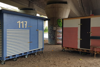 Solche Wohnboxen für Obdachlose wollen Jugendliche beim Kirchentag bauen. Foto: Little Home