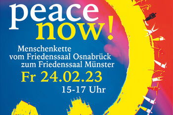 Das Plakat für die Friedenskette.