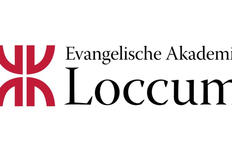 Ein Symbol aus roten Linien. Daneben steht rechts: Evangelische Akademie Loccum