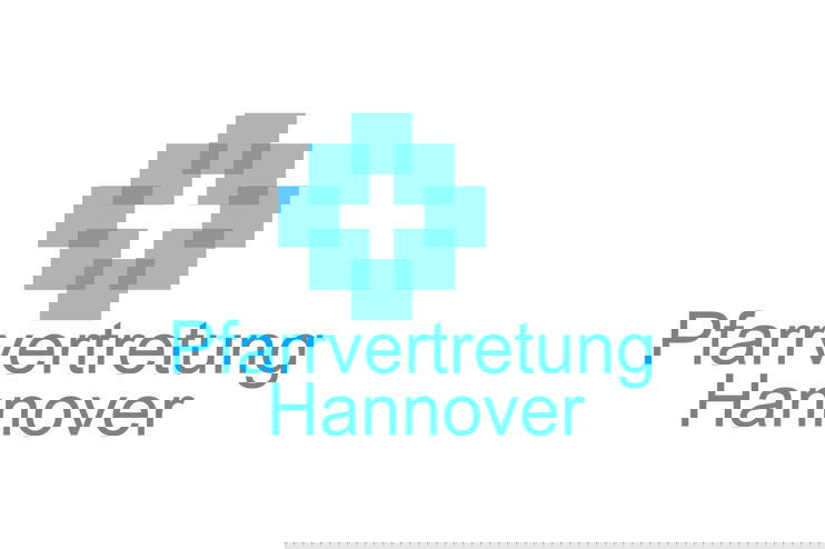 Facettenkreuz der Landeskirche mit dem Schriftzug "Pfarrvertretung Hannover"