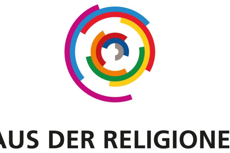bunte kreise mit Schriftzug Haus der Religionen