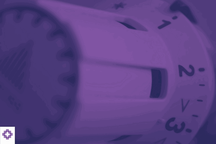 Ein Heizungsthermomat auf dem die Zahlen 1, 2 und 3 zu sehen sind. 