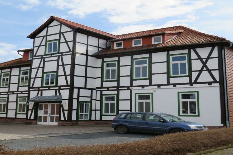 Ein Fachwerkgebäude.