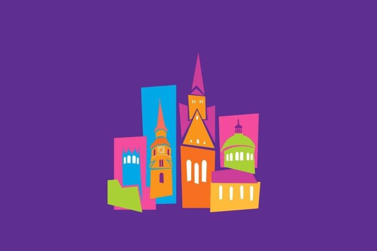 Bunte Kirchengebäude