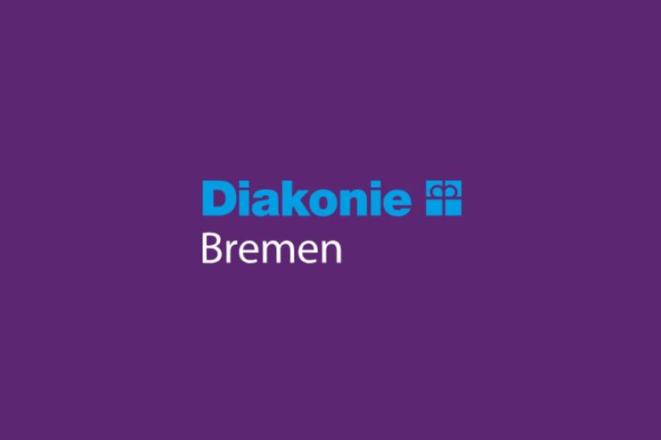 Auf lila Hintergrund steht: Diakonie Bremen