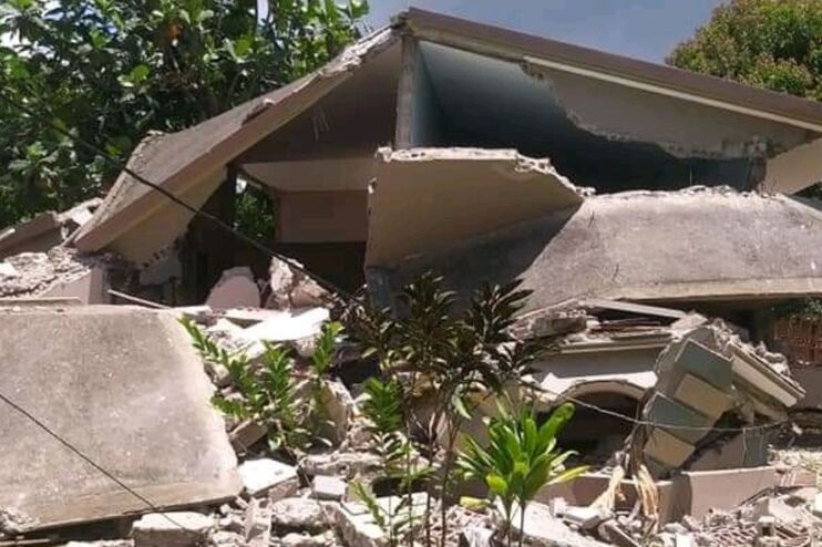 Ein zerstörtes Haus