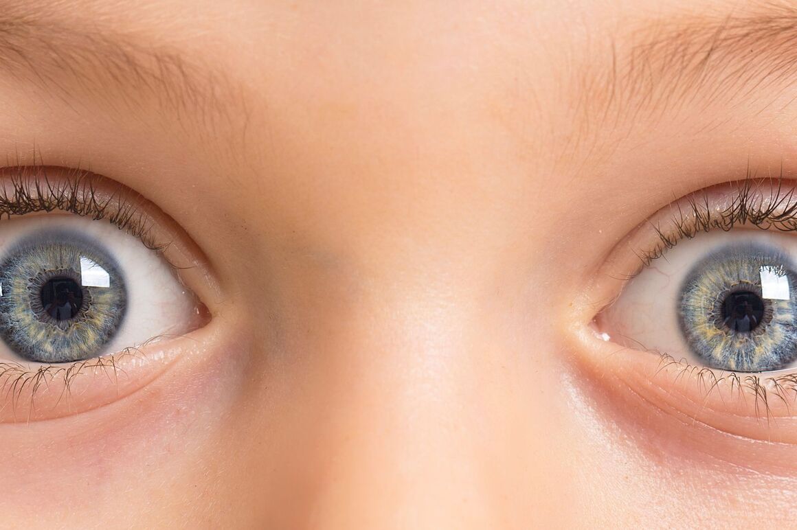 Blaue Augen schauen geradewegs in die Kamera.